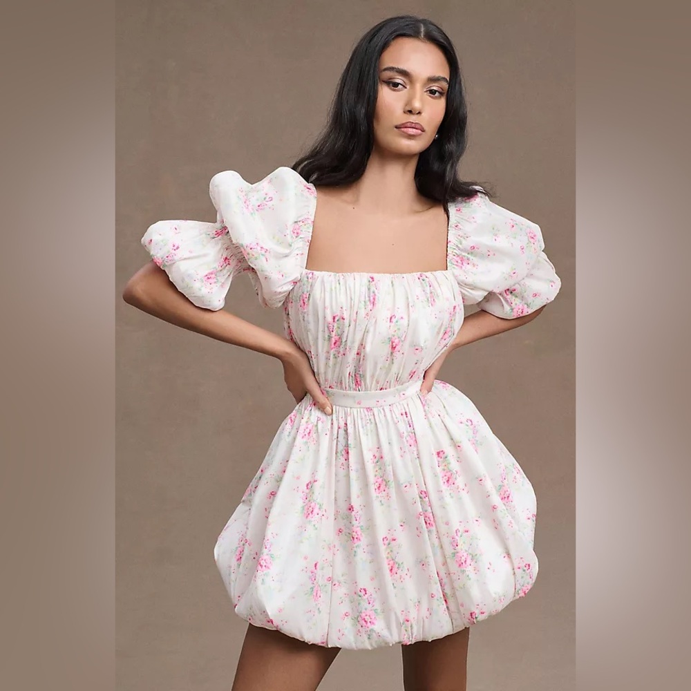 Maison Amory Floral Puff Sleeve Dress